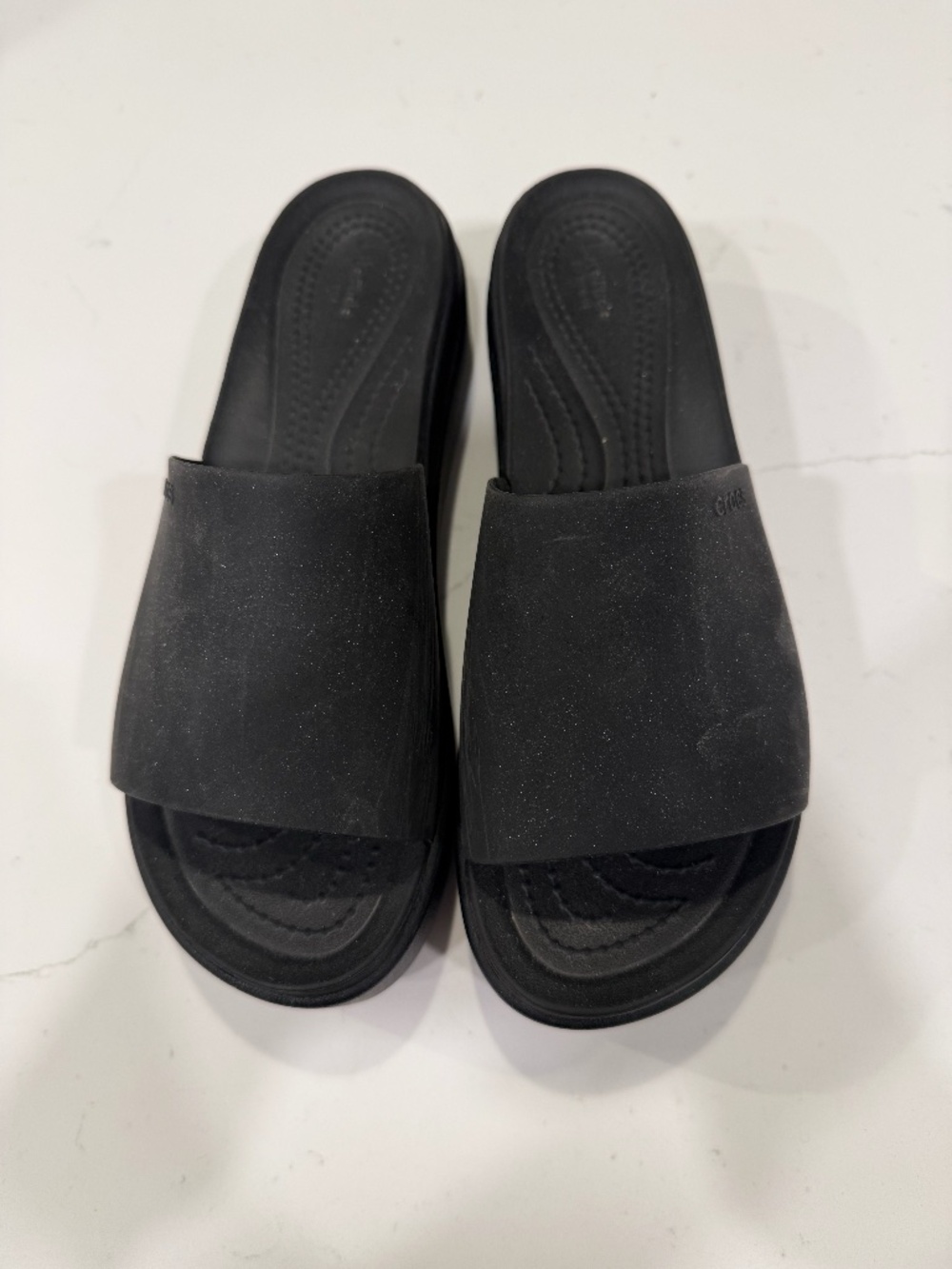 CROCS Black Slide Sandals with Wide Strap